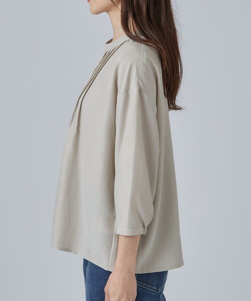 SHOO・LA・RUE(シューラルー)の「【S-LL/洗濯機可】1枚で華やかに フロントレース7分袖ブラウス(シャツ/ブラウス・レディース・ブラウン系その他/ライトベージュ/オレンジ・04/03/02/01)」の11枚目の写真