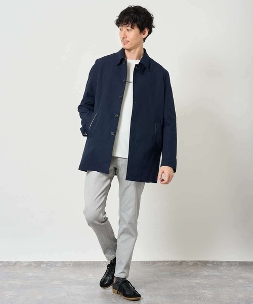 a.v.v（アーヴェヴェ）の「＼WEB限定／ツイルストレッチステンカラージャケット【撥水/毛玉になりにくい】（ステンカラーコート・メンズ・ベージュ/ネイビー・48/46/50）」の18枚目の写真