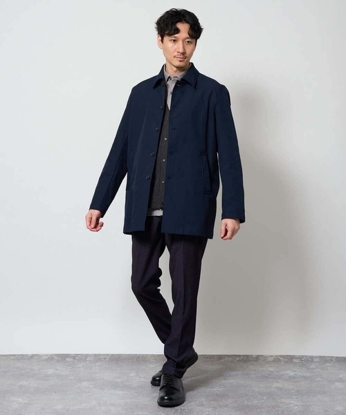 a.v.v（アーヴェヴェ）の「＼WEB限定／ツイルストレッチステンカラージャケット【撥水/毛玉になりにくい】（ステンカラーコート・メンズ・ベージュ/ネイビー・48/46/50）」の19枚目の写真