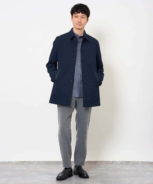 a.v.v（アーヴェヴェ）の「＼WEB限定／ツイルストレッチステンカラージャケット【撥水/毛玉になりにくい】（ステンカラーコート・メンズ・ベージュ/ネイビー・48/46/50）」の22枚目の写真
