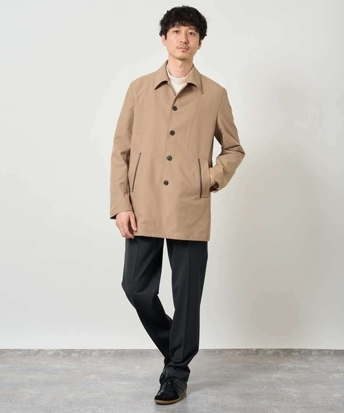 a.v.v（アーヴェヴェ）の「＼WEB限定／ツイルストレッチステンカラージャケット【撥水/毛玉になりにくい】（ステンカラーコート・メンズ・ベージュ/ネイビー・48/46/50）」の4枚目の写真