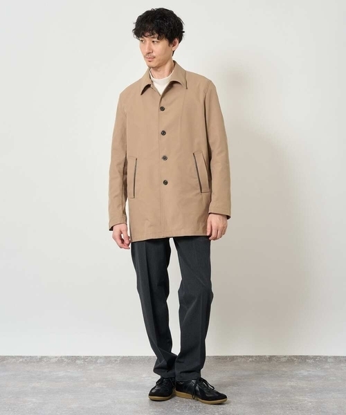 a.v.v（アーヴェヴェ）の「＼WEB限定／ツイルストレッチステンカラージャケット【撥水/毛玉になりにくい】（ステンカラーコート・メンズ・ベージュ/ネイビー・48/46/50）」の5枚目の写真