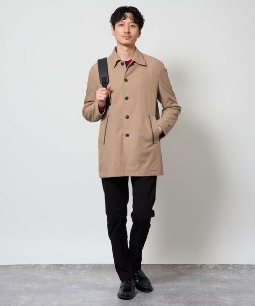 a.v.v（アーヴェヴェ）の「＼WEB限定／ツイルストレッチステンカラージャケット【撥水/毛玉になりにくい】（ステンカラーコート・メンズ・ベージュ/ネイビー・48/46/50）」の6枚目の写真
