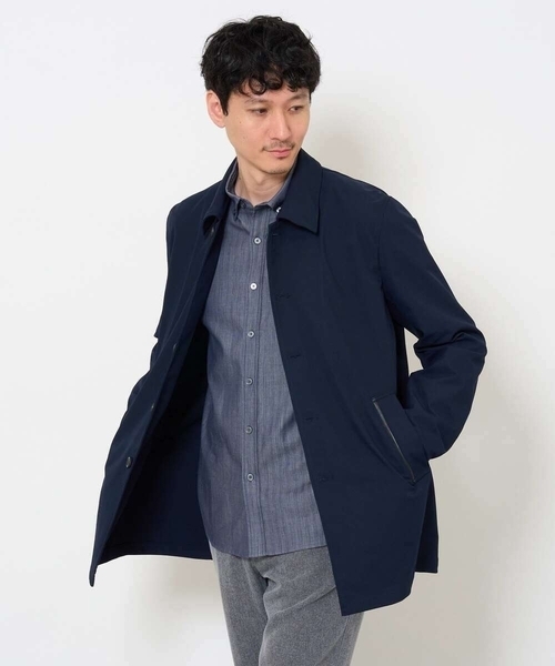 a.v.v（アーヴェヴェ）の「＼WEB限定／ツイルストレッチステンカラージャケット【撥水/毛玉になりにくい】（ステンカラーコート・メンズ・ベージュ/ネイビー・48/46/50）」の9枚目の写真
