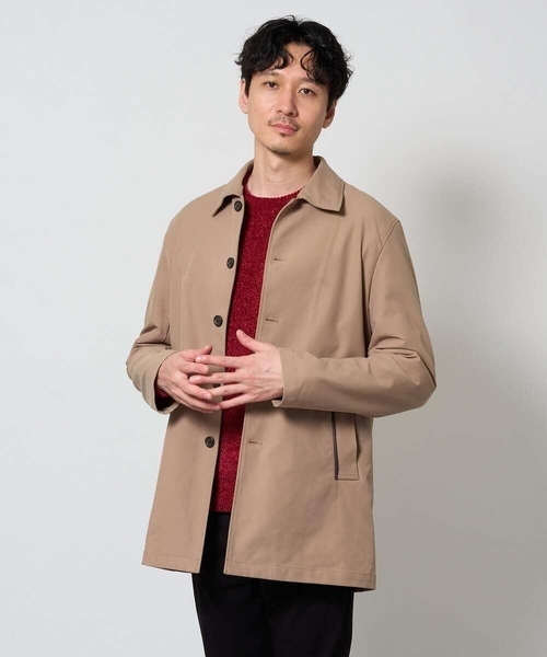 a.v.v（アーヴェヴェ）の「＼WEB限定／ツイルストレッチステンカラージャケット【撥水/毛玉になりにくい】（ステンカラーコート・メンズ・ベージュ/ネイビー・48/46/50）」の13枚目の写真