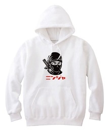 NIPOP（ニポップ） プルパーカー スウェット 裏毛 忍者 和 イラスト プリント インバウンド お土産 トップス メンズ ユニセックス