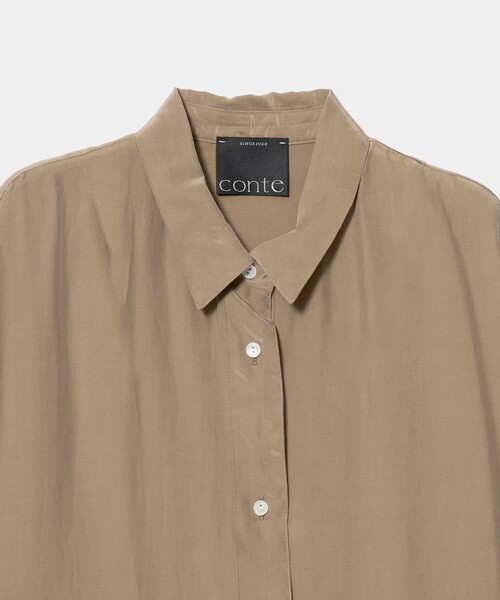 conte(コンテ)の「<conte>レーヨンシルク レギュラーカラーシャツ(シャツ/ブラウス・レディース・ワイン/ベージュ・FREE)」の4枚目の写真