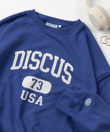 【71】【DISCUS/ディスカス】カレッジロゴ スウェット/トレーナー/オーバーサイズ/プルオーバー/裏毛/レディース