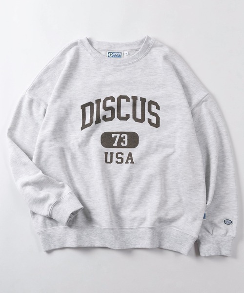 DISCUS（ディスカス）の「【71】【DISCUS/ディスカス】カレッジロゴ スウェット/トレーナー/オーバーサイズ/プルオーバー/裏毛/レディース（スウェット・レディース・杢グレー/ブルー/オフホワイト/ブラック・M/L）」の13枚目の写真