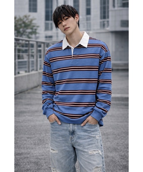 CERCA(チェルカ)の「【Bls】【ZM】【Bling Leads】ボーダーラガーシャツ ニット(Tシャツ/カットソー・メンズ・ネイビー/ブラック/ワイン・FREE)」の11枚目の写真