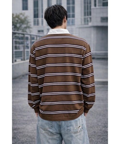 CERCA(チェルカ)の「【Bls】【ZM】【Bling Leads】ボーダーラガーシャツ ニット(Tシャツ/カットソー・メンズ・ネイビー/ブラック/ワイン・FREE)」の12枚目の写真
