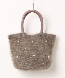 【RS】【cooco】JSC パール付フェザーニットトートバッグ