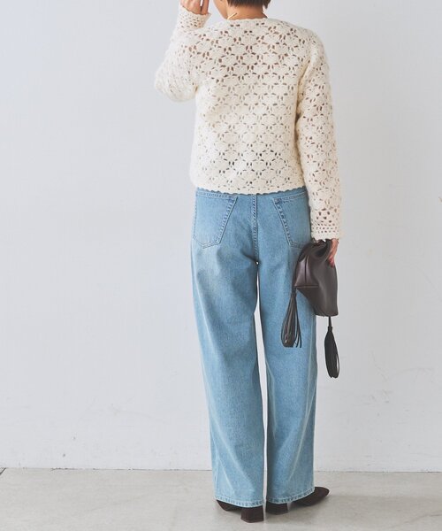 RIVE DROITE(リヴドロワ)の「レース編みニットカーディガン(秋服/冬服)(カーディガン/ボレロ・レディース・ブラック/オフホワイト・FREE)」の5枚目の写真