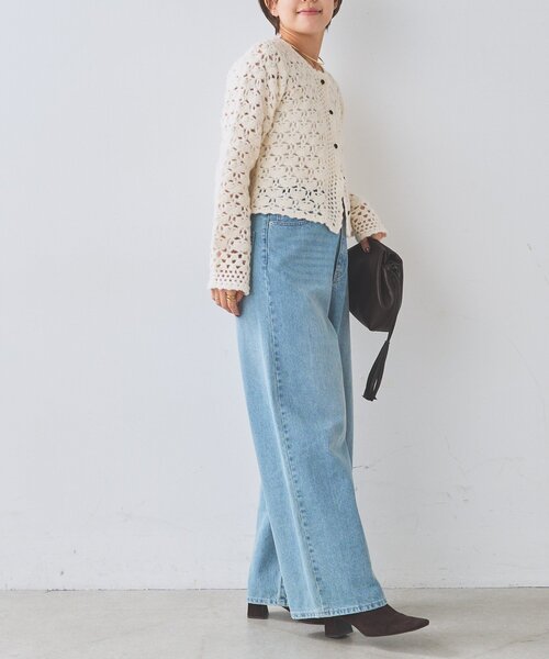 RIVE DROITE(リヴドロワ)の「レース編みニットカーディガン(秋服/冬服)(カーディガン/ボレロ・レディース・ブラック/オフホワイト・FREE)」の6枚目の写真