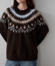 【on:nue】ルーズノルディックパターンニット /26-27 AW COLLECTION