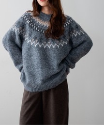 【on:nue】ルーズノルディックパターンニット /26-27 AW COLLECTION