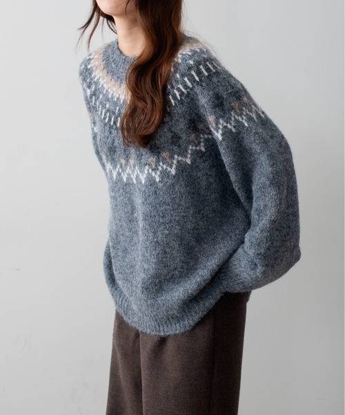 on:nue（オンニュ）の「【on:nue】ルーズノルディックパターンニット /26-27 AW COLLECTION（ニット/セーター・レディース・ブラウン/グレー・FREE）」の21枚目の写真