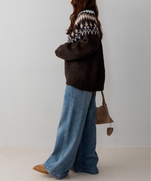 on:nue（オンニュ）の「【on:nue】ルーズノルディックパターンニット /26-27 AW COLLECTION（ニット/セーター・レディース・ブラウン/グレー・FREE）」の11枚目の写真