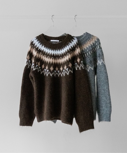 on:nue（オンニュ）の「【on:nue】ルーズノルディックパターンニット /26-27 AW COLLECTION（ニット/セーター・レディース・ブラウン/グレー・FREE）」の14枚目の写真