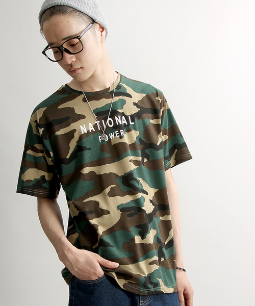 WEGO（ウィゴー）の「WEGO/カラーカモフラTシャツ（Tシャツ/カットソー・メンズ・ホワイト/カーキ/レッド/ブルー・LARGE/MEDIUM）」の3枚目の写真