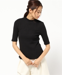 Heather | ボトルネックテレコパワショル5分袖  729860(Tシャツ/カットソー)