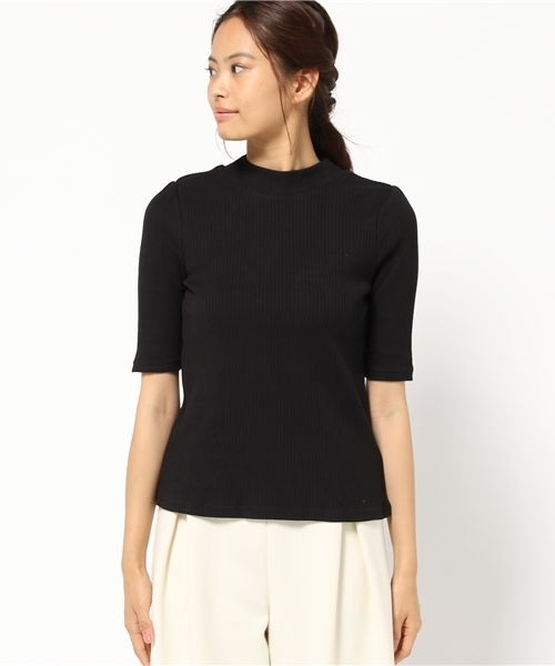 Heather（ヘザー）の「ボトルネックテレコパワショル5分袖  729860（Tシャツ/カットソー・レディース・オフホワイト/ブラック/カーキ・FREE）」の4枚目の写真