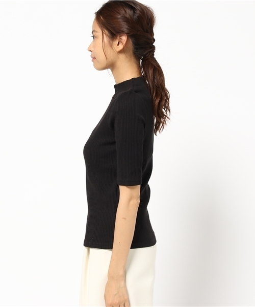 Heather（ヘザー）の「ボトルネックテレコパワショル5分袖  729860（Tシャツ/カットソー・レディース・オフホワイト/ブラック/カーキ・FREE）」の5枚目の写真