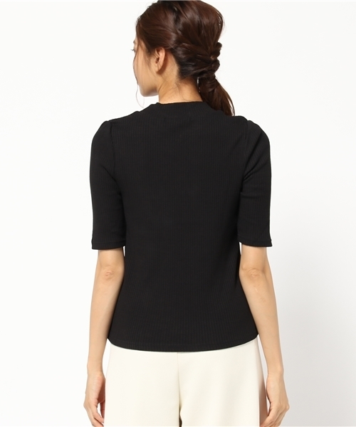 Heather（ヘザー）の「ボトルネックテレコパワショル5分袖  729860（Tシャツ/カットソー・レディース・オフホワイト/ブラック/カーキ・FREE）」の6枚目の写真