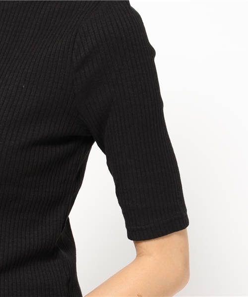 Heather（ヘザー）の「ボトルネックテレコパワショル5分袖  729860（Tシャツ/カットソー・レディース・オフホワイト/ブラック/カーキ・FREE）」の8枚目の写真