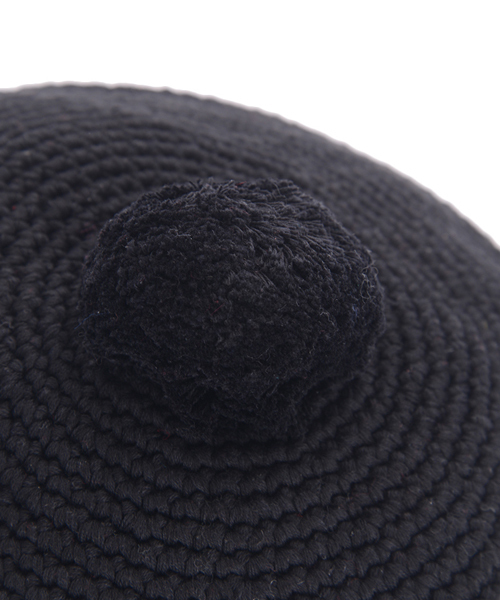 merry jenny（メリージェニー）の「ぽんぽんベレー（ハンチング/ベレー帽・レディース・ブラック/レッド/オフホワイト・FREE）」の5枚目の写真