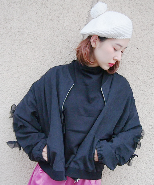 merry jenny（メリージェニー）の「ぽんぽんベレー（ハンチング/ベレー帽・レディース・ブラック/レッド/オフホワイト・FREE）」の8枚目の写真