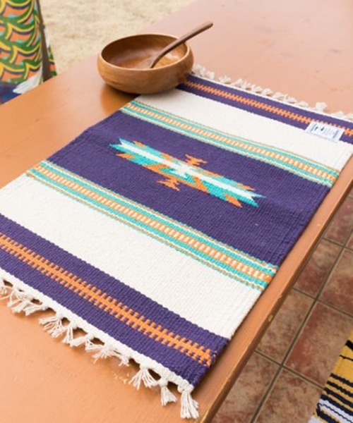 チャイハネ(チャイハネ)の「【チャイハネ】オルテガ柄プレイスマット(ランチョンマット/テーブルウェア・レディース・ターコイズブルー/オフホワイト/イエロー/レッド/グリーン/パープル/ブラック/ブルー/ブラウン/グレー/マスタード/ベージュ・FREE)」の9枚目の写真