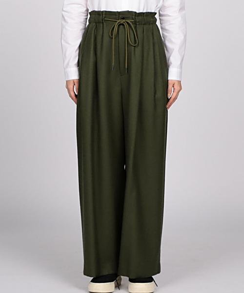 EN ROUTE（アンルート）の「ENR ウールサキソニーワイドパンツ（その他パンツ・レディース・レッド/オリーブ・1/2）」の10枚目の写真