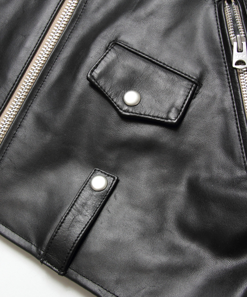 極美品★ジャックローズ　ゴートレザー　ライダースジャケット　ダブル　L相当 黒 JACKROSE（ジャックローズ）の「ゴートプルアップレザーダブル