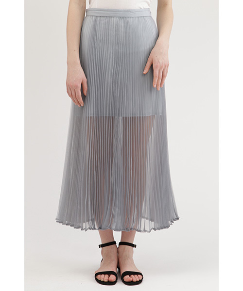 JILL STUART(ジルスチュアート)の「シャンブレーオーガンジープリーツスカート(スカート・レディース・レッド/グレー/イエロー・2/4/0)」の2枚目の写真