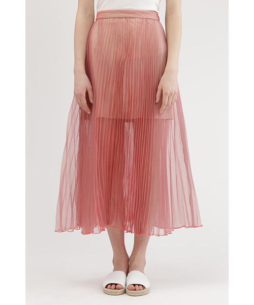 JILL STUART(ジルスチュアート)の「シャンブレーオーガンジープリーツスカート(スカート・レディース・レッド/グレー/イエロー・2/4/0)」の3枚目の写真