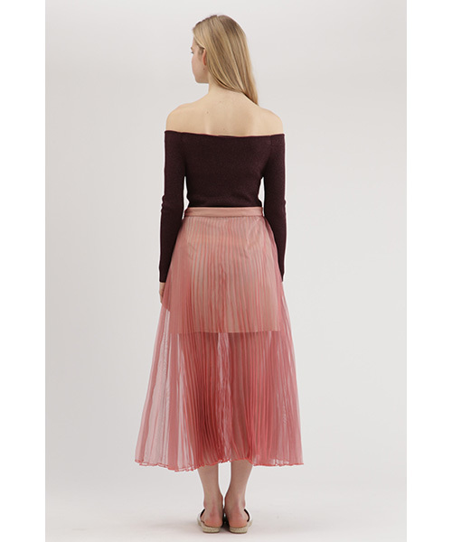 JILL STUART(ジルスチュアート)の「シャンブレーオーガンジープリーツスカート(スカート・レディース・レッド/グレー/イエロー・2/4/0)」の5枚目の写真