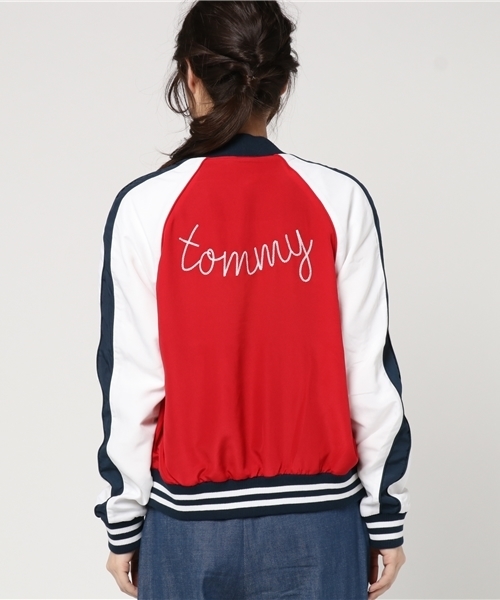 HILFIGER DENIM（ヒルフィガーデニム）の「カラーブロックボマージャケット（ブルゾン・レディース・レッド/ネイビー・S/M/XS）」の12枚目の写真