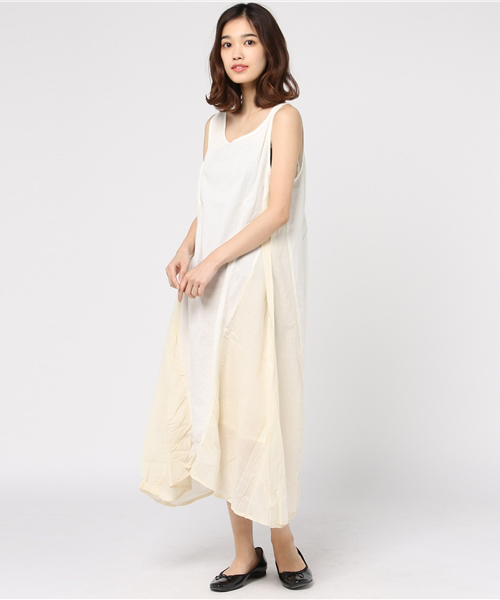 チャイハネ（チャイハネ）の「【チャイハネ】yul インド綿ギャザーワンピース（ワンピース・レディース・ホワイト/ライム/ブルー/ブラック・FREE）」の11枚目の写真