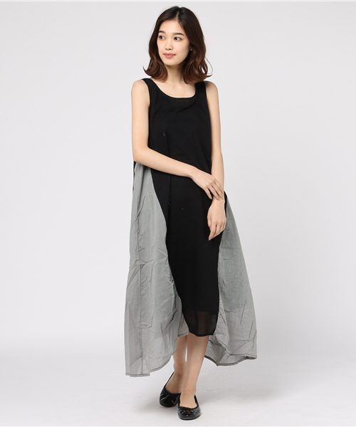 チャイハネ（チャイハネ）の「【チャイハネ】yul インド綿ギャザーワンピース（ワンピース・レディース・ホワイト/ライム/ブルー/ブラック・FREE）」の12枚目の写真