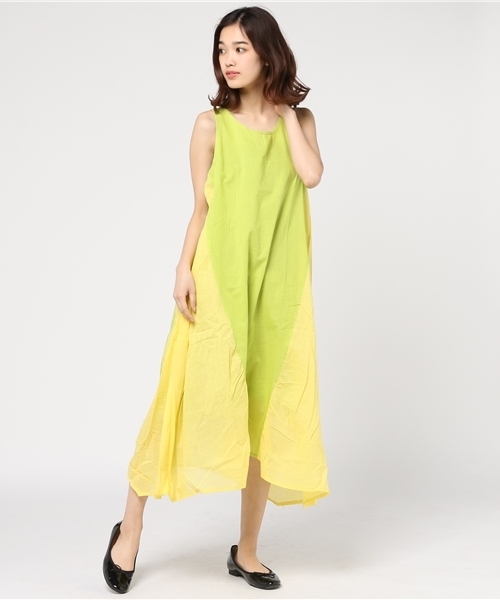 チャイハネ（チャイハネ）の「【チャイハネ】yul インド綿ギャザーワンピース（ワンピース・レディース・ホワイト/ライム/ブルー/ブラック・FREE）」の15枚目の写真
