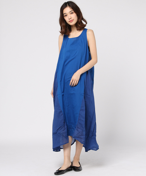 チャイハネ（チャイハネ）の「【チャイハネ】yul インド綿ギャザーワンピース（ワンピース・レディース・ホワイト/ライム/ブルー/ブラック・FREE）」の16枚目の写真