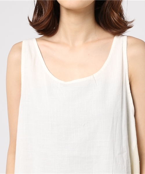 チャイハネ（チャイハネ）の「【チャイハネ】yul インド綿ギャザーワンピース（ワンピース・レディース・ホワイト/ライム/ブルー/ブラック・FREE）」の8枚目の写真