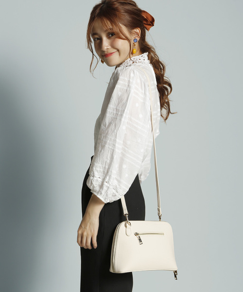 PLAIN CLOTHING（プレーンクロージング）の「ミニショルダーバッグ【PLAIN CLOTHING】（ショルダーバッグ・レディース・ベージュ/ブラック/アイボリー/ライトブルー・FREE）」の8枚目の写真