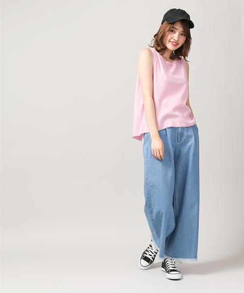 WEGO（ウィゴー）の「WEGO/バックシャンニットタンクトップ（タンクトップ・レディース・イエロー/ピンク・FREE）」の9枚目の写真