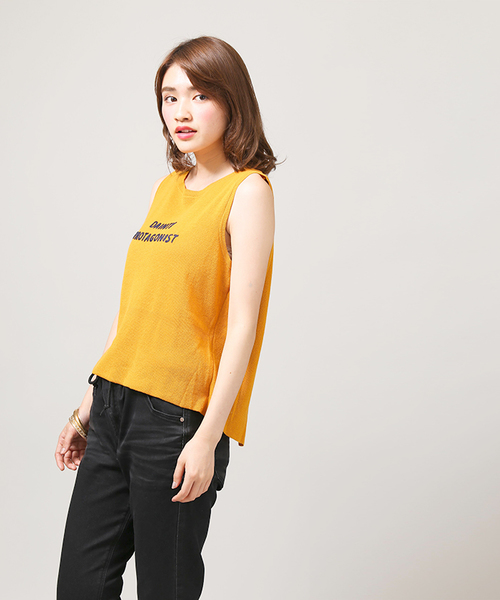 WEGO（ウィゴー）の「WEGO/バックシャンニットタンクトップ（タンクトップ・レディース・イエロー/ピンク・FREE）」の11枚目の写真