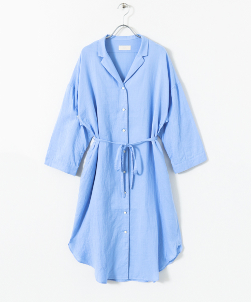 WORK NOT WORK URBAN RESEARCH（ワークノットワークアーバンリサーチ）の「WORK NOT WORK　ダブルガーゼオープンカラーシャツワンピース（シャツワンピース・レディース・マスタード/ピンク/ブルー・FREE）」の19枚目の写真