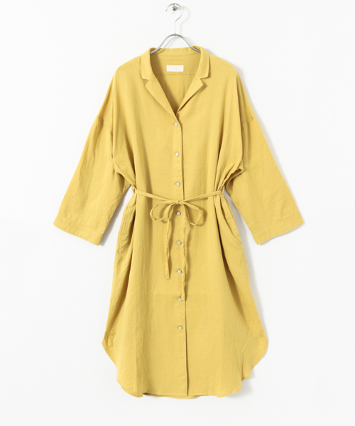 WORK NOT WORK URBAN RESEARCH（ワークノットワークアーバンリサーチ）の「WORK NOT WORK　ダブルガーゼオープンカラーシャツワンピース（シャツワンピース・レディース・マスタード/ピンク/ブルー・FREE）」の20枚目の写真
