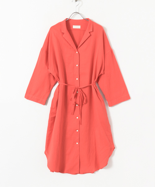 WORK NOT WORK URBAN RESEARCH（ワークノットワークアーバンリサーチ）の「WORK NOT WORK　ダブルガーゼオープンカラーシャツワンピース（シャツワンピース・レディース・マスタード/ピンク/ブルー・FREE）」の21枚目の写真