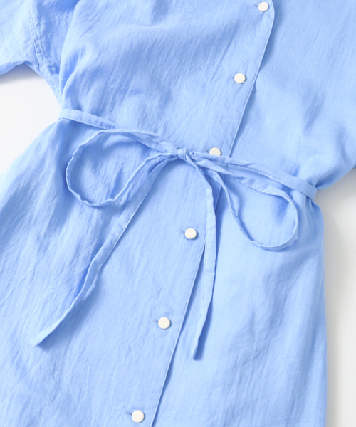 WORK NOT WORK URBAN RESEARCH（ワークノットワークアーバンリサーチ）の「WORK NOT WORK　ダブルガーゼオープンカラーシャツワンピース（シャツワンピース・レディース・マスタード/ピンク/ブルー・FREE）」の14枚目の写真